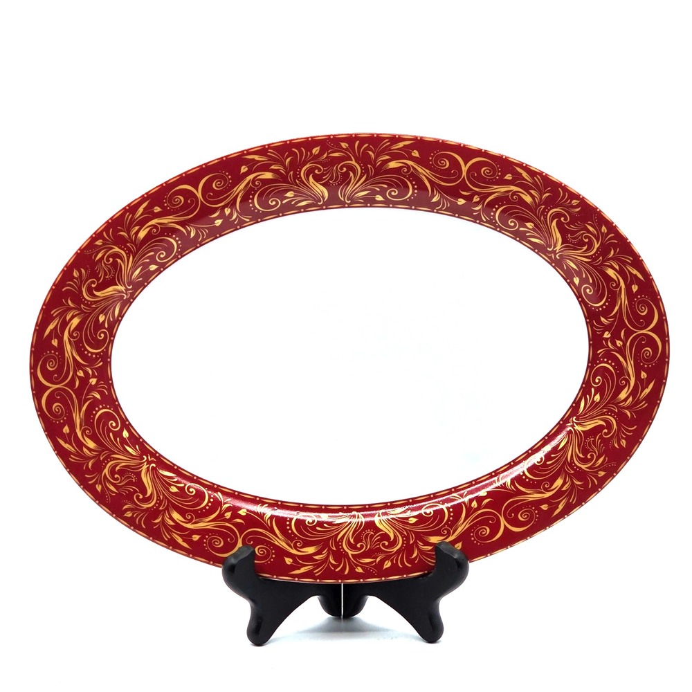 Chris Madden by J. C. Penney - Chambour Red - Oval Serving Platter - 11 7/8"